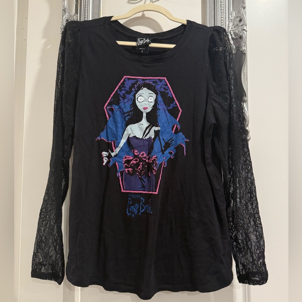 Torrid Plus Size 0 Tim Burton’s CORPSE BRIDE HERITAGE COTTON PUFF SLEEVE Emily